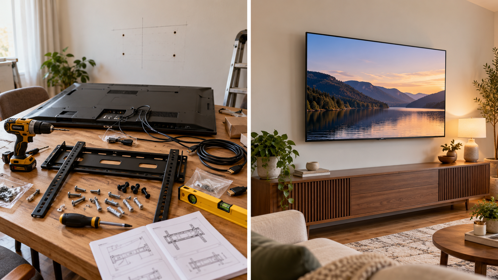 DIY bracket kit compared with professional TV wall mounting in Melbourne