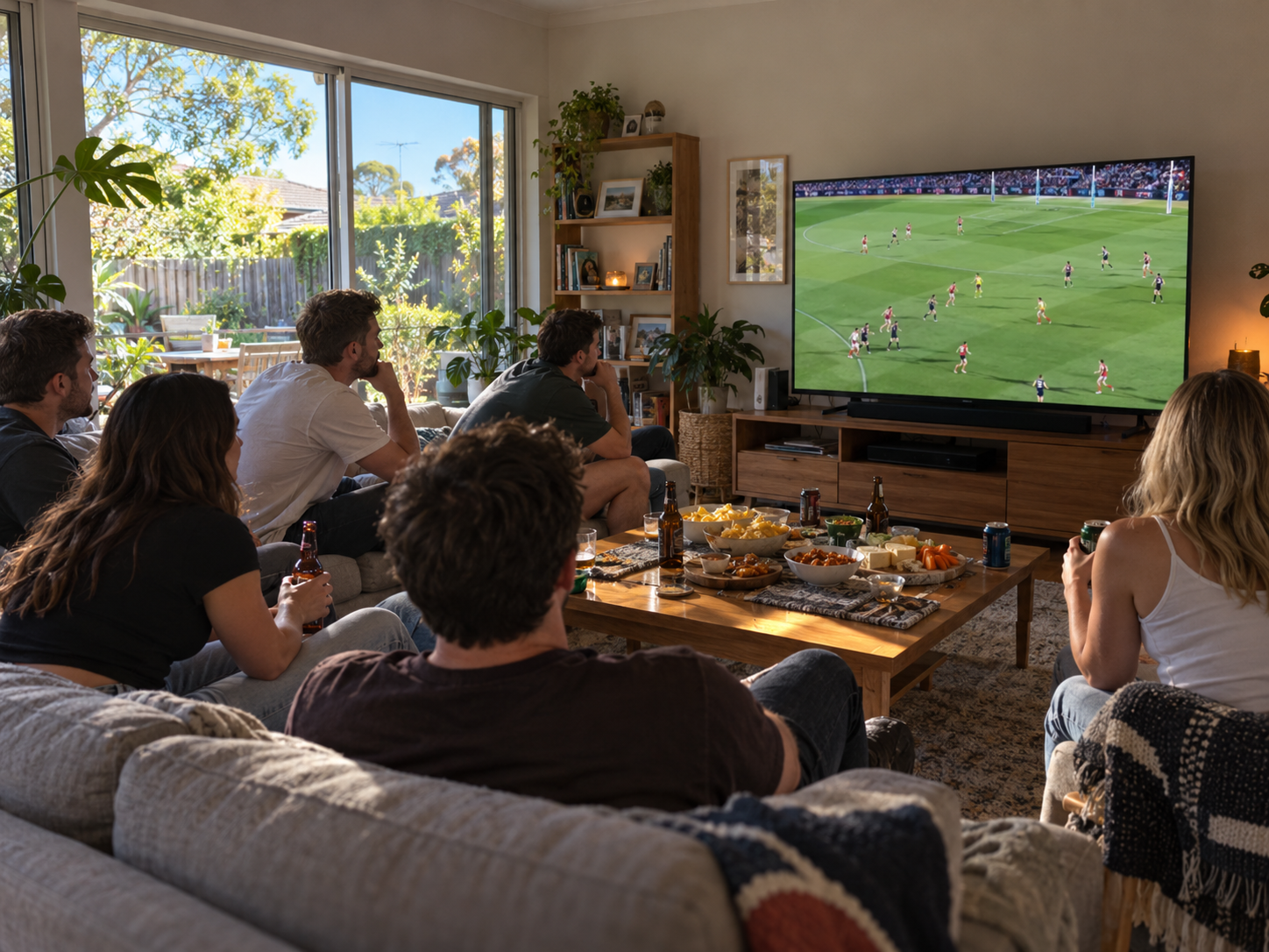 Melbourne lounge room ready for the Grand Final after TV antenna repair