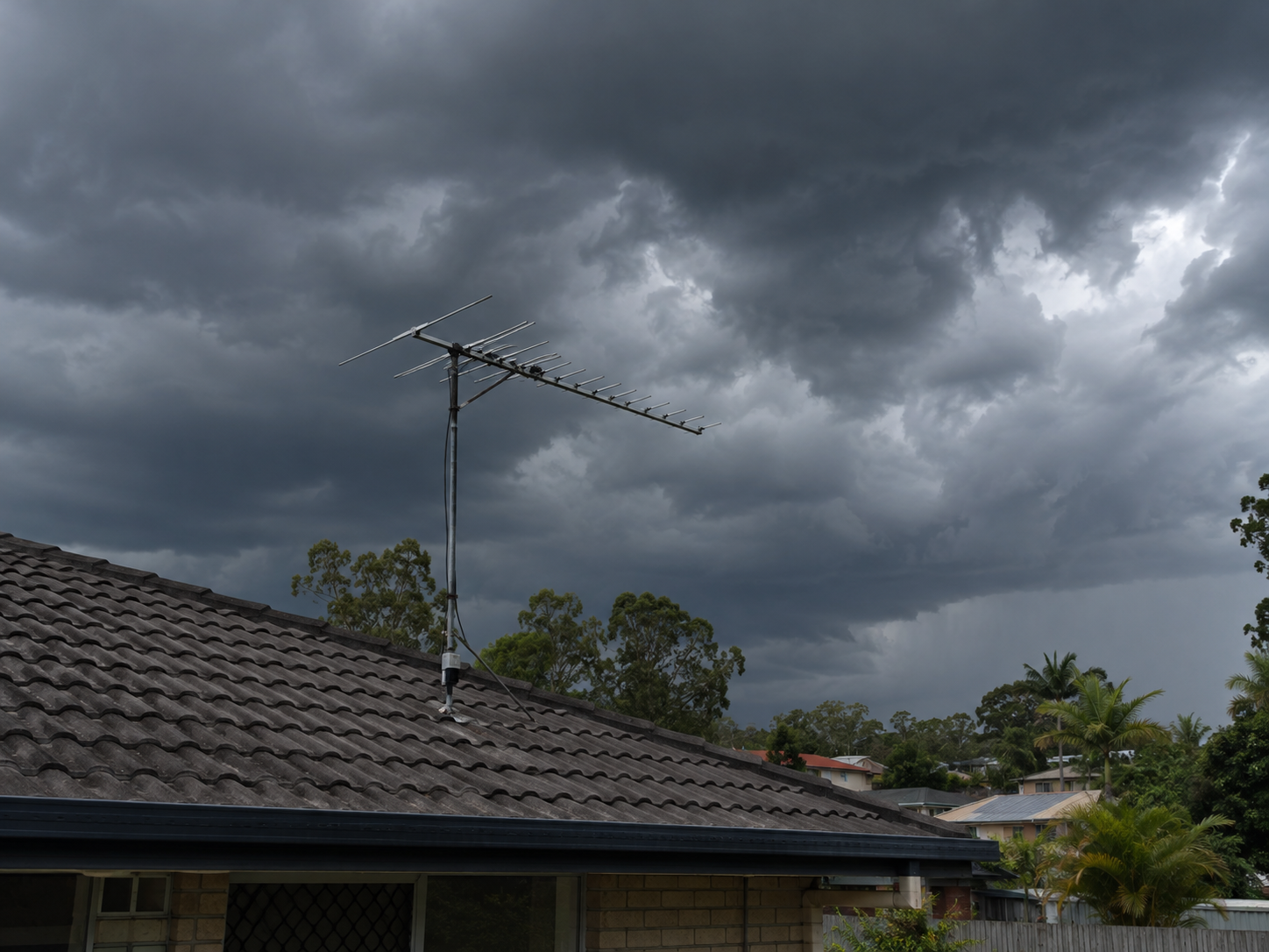 TV antenna installed on a roof in Logan, Queensland