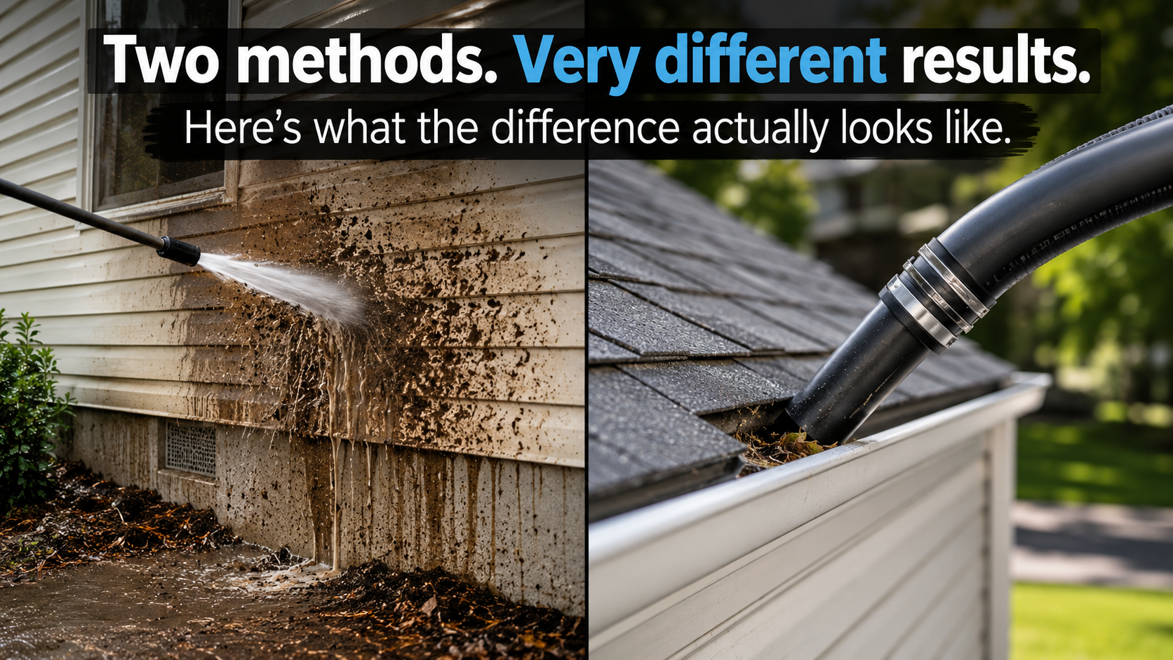 Vacuum vs High-Pressure Gutter Cleaning: Why the Method Matters