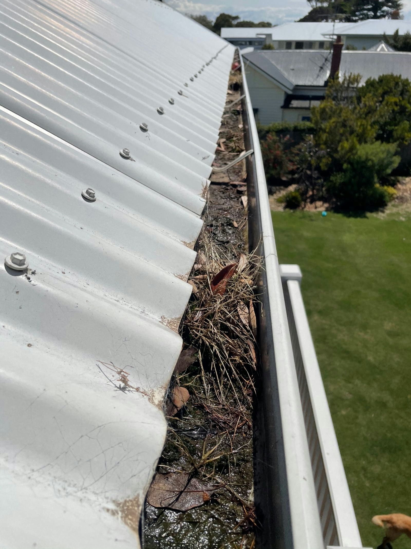 Gutters And Debris Make Up A Clogged Gutter - Mr Gutter Cleaning