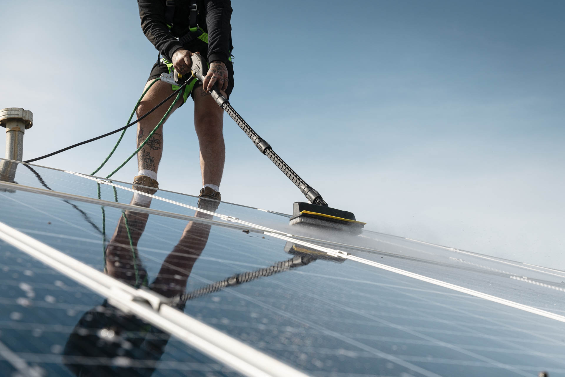 Professional solar panel cleaning in January to improve summer energy efficiency in Australia