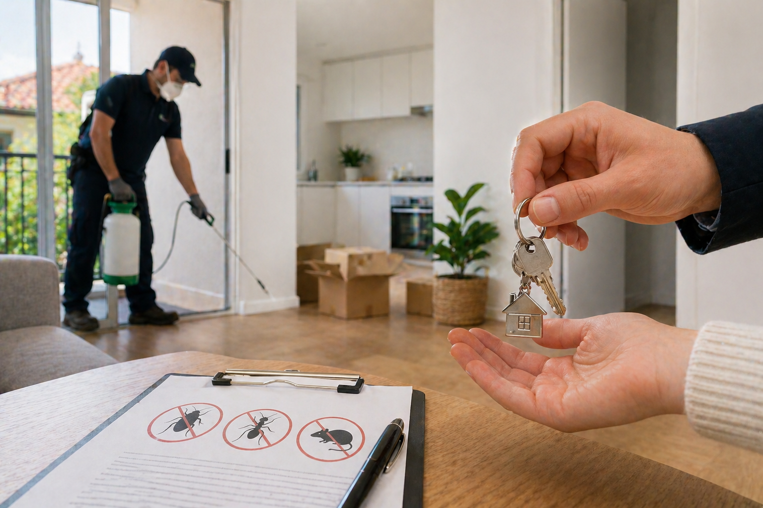 Apartment move-out with pest control inspection
