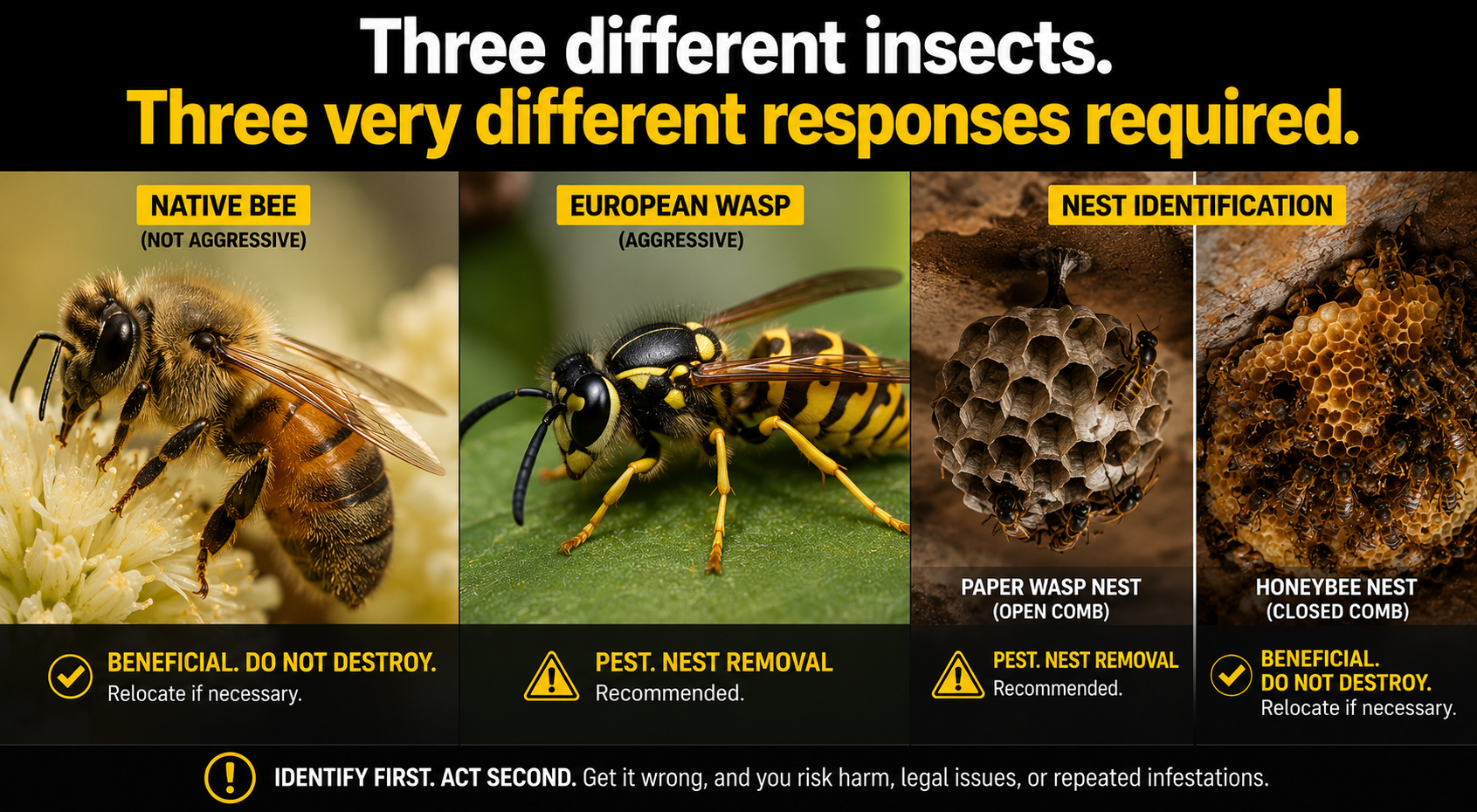 Bees vs Wasps vs Hornets in Australia: How to Tell Them Apart