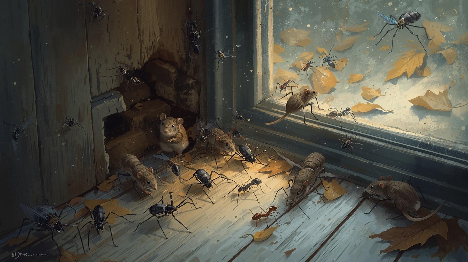 Rodents and insects entering house through gaps during autumn season